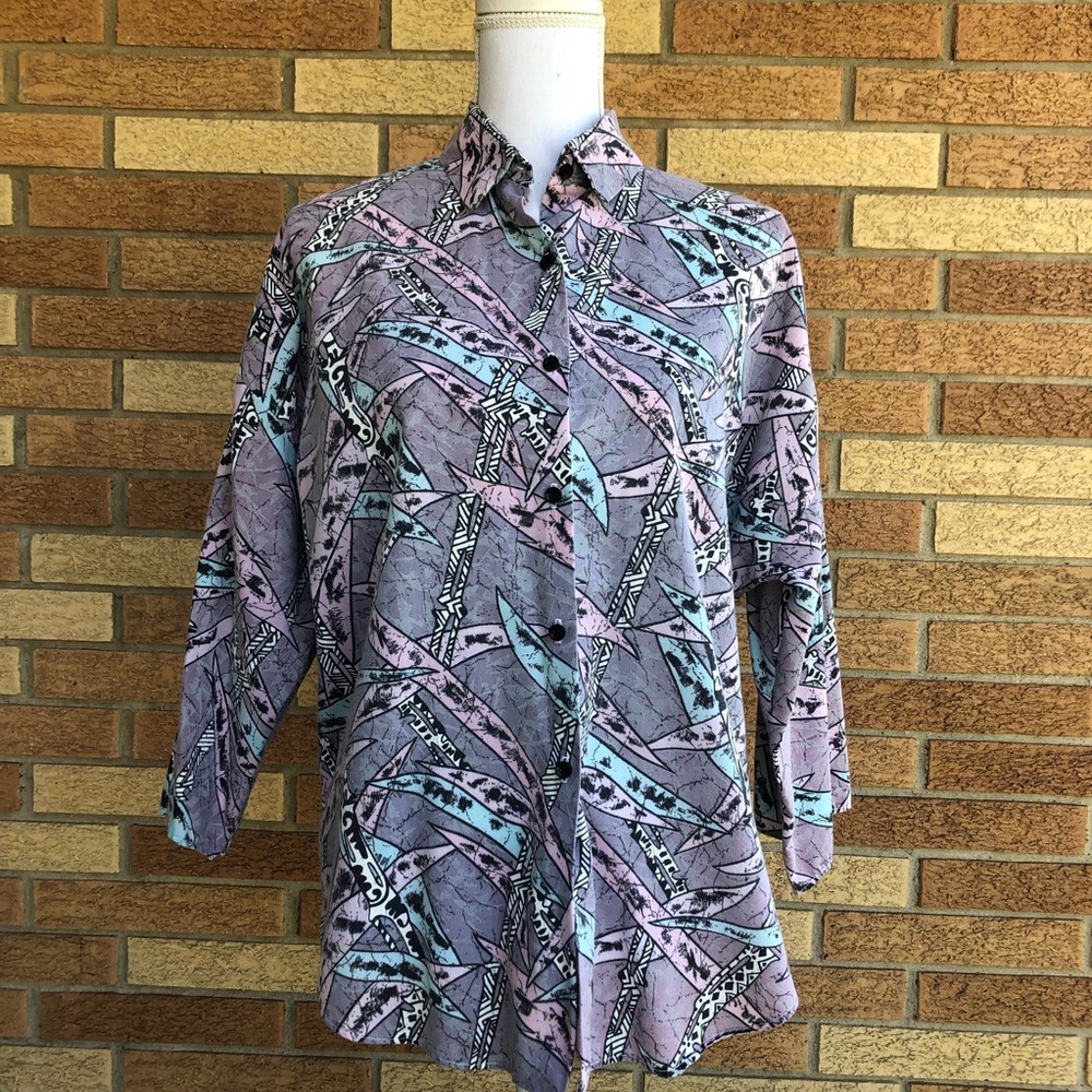 Queen of Hearts Vintage Funky Blouse Size L